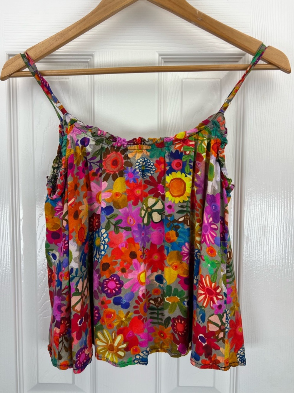 Natural Life Floral Cami Tank Top Multicolor Boho Cottagecore XS - Picture 2 of 5
